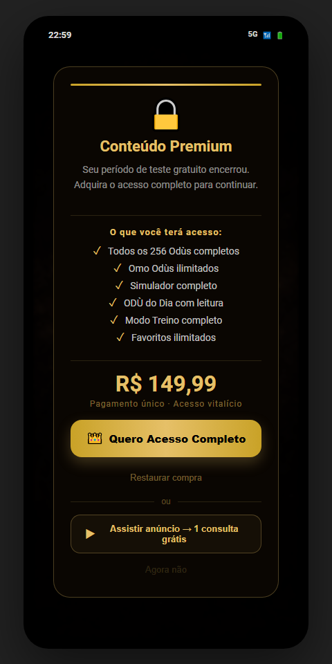 Tela de pagamento premium